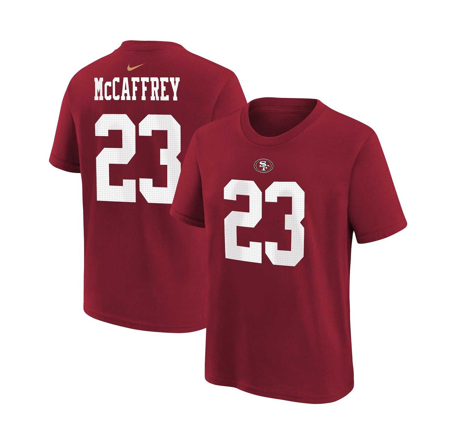 Little Boys and Girls Christian McCaffrey Scarlet San Francisco 49ers Player Name and Number T-shirt
