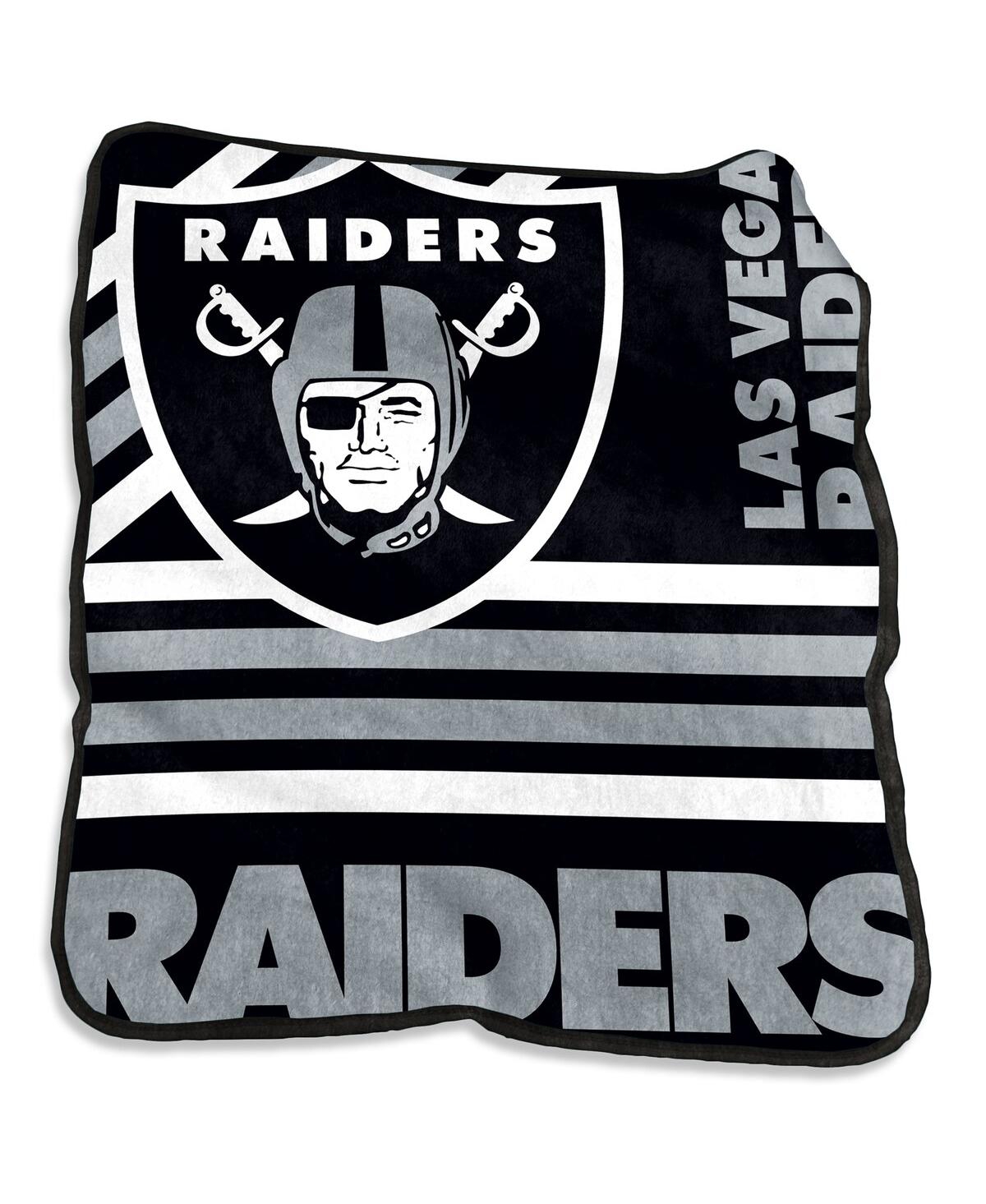 Logo Brands Las Vegas Raiders 50'' X 60'' Plush Raschel Throw In Black