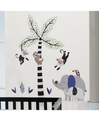 Jungle Party Monkey/Elephant/Tree Nursery Wall Decals/Stickers