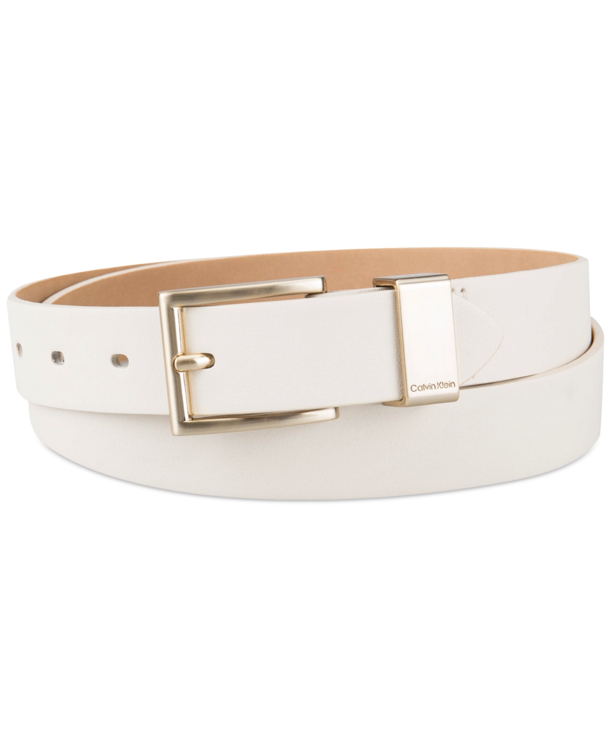 Calvin Klein Women's Metal Loop Casual Jean Belt In Bone