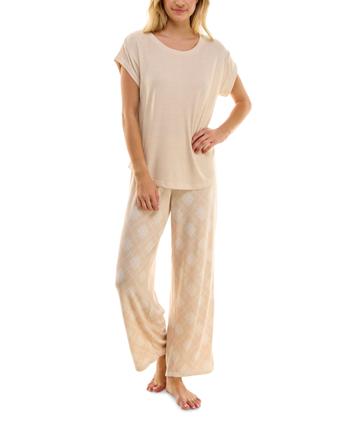 Roudelain Women's 2-Pc. Velour Hoodie Pajamas Set
