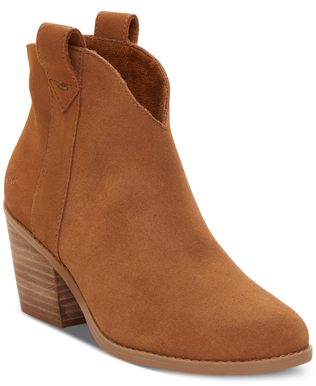 Shop Toms Women's Constance Pull On Western Booties In Tan Suede