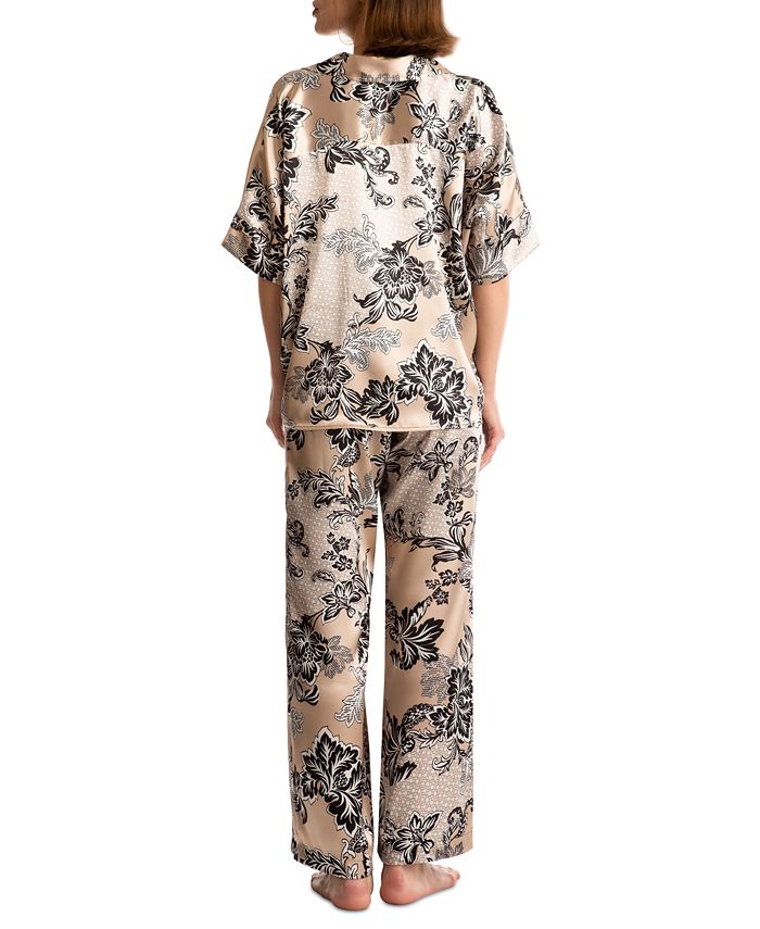 Linea Donatella Women's 2-Pc. Kaoru Printed Satin Pajamas Set - Macy's