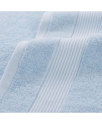 600 GSM Ringspun Cotton Washcloths, 12-Pack, 13" x 13" with Striped Dobby Border