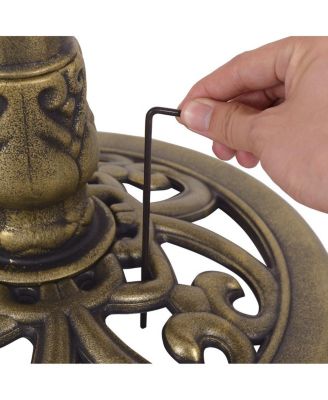 Antique Gold Freestanding Pedestal Bird Bath Feeder Outdoor Garden Yard Decor