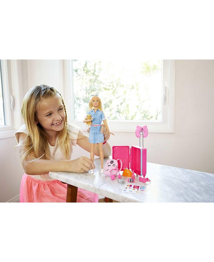 Barbie Travel Doll & Puppy Playset Macy's