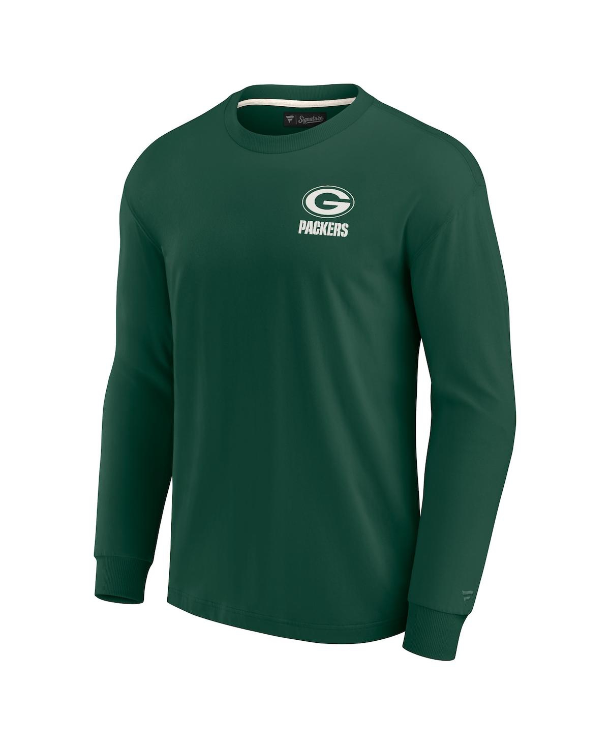 Shop Fanatics Signature Men's And Women's  Green Green Bay Packers Super Soft Long Sleeve T-shirt