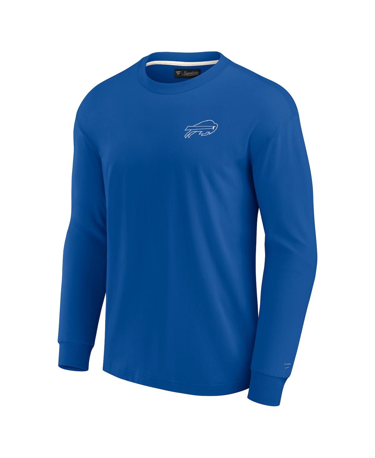 Fanatics Signature Men's And Women's  Royal Buffalo Bills Super Soft Pullover Crew Sweatshirt In Royal