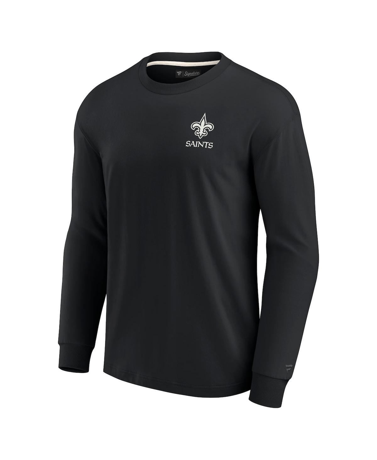 Fanatics Signature Men's And Women's  Black New Orleans Saints Super Soft Long Sleeve T-shirt In Black