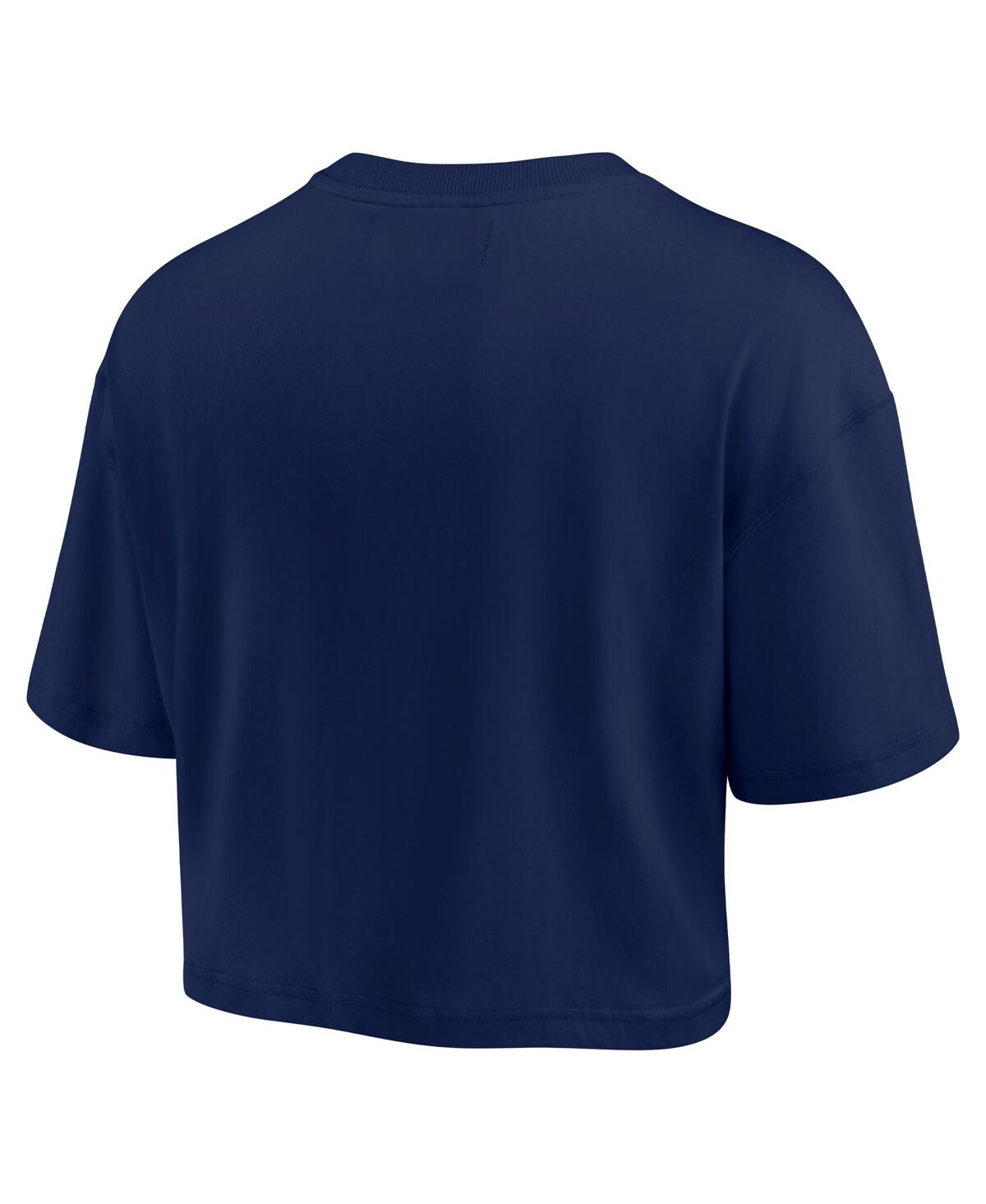 Fanatics Signature Navy New York Yankees Super Soft Boxy Short Sleeve Cropped T-shirt In Navy