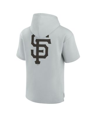 Men's and Women's Gray San Francisco Giants Super Soft Fleece Short Sleeve Hoodie