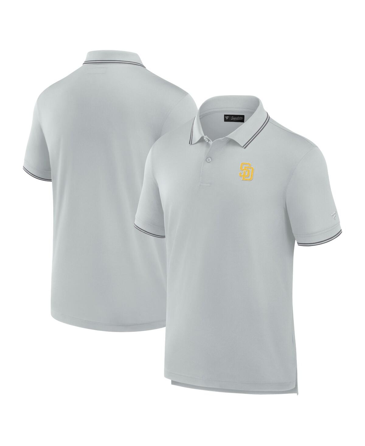Men's Fanatics Signature Gray San Diego Padres Pique Polo Shirt - Gray