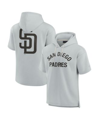 Men's and Women's Gray San Diego Padres Super Soft Fleece Short Sleeve Hoodie