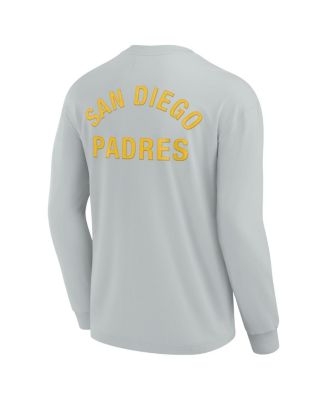 Men's and Women's Gray San Diego Padres Super Soft Long Sleeve T-shirt