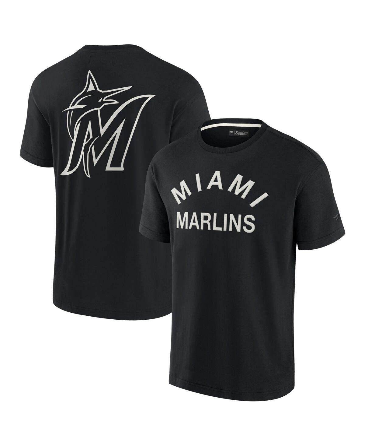 Fanatics Signature Men's And Women's  Black Miami Marlins Super Soft Short Sleeve T-shirt