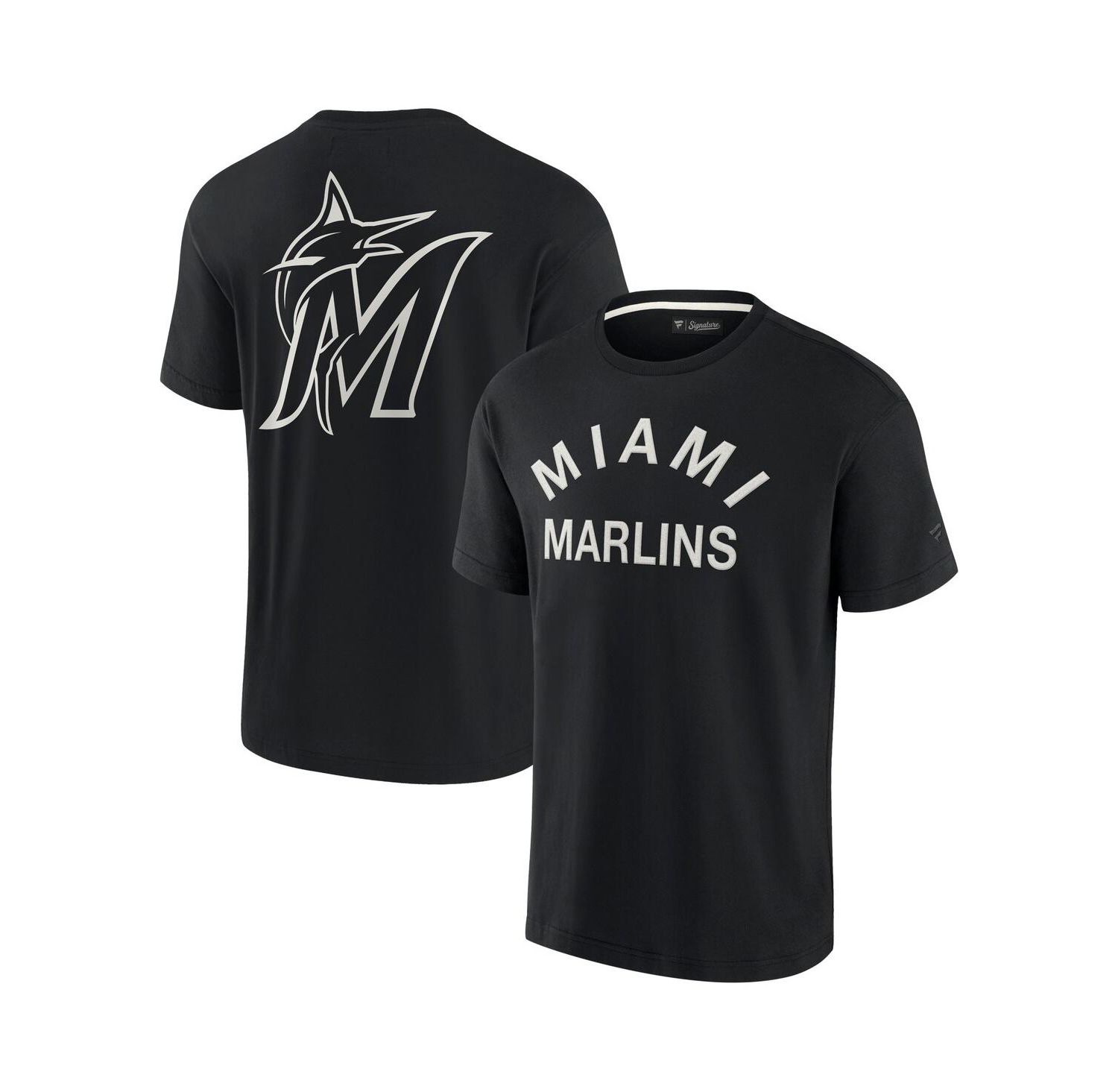 Men's and Women's Black Miami Marlins Super Soft Short Sleeve T-shirt