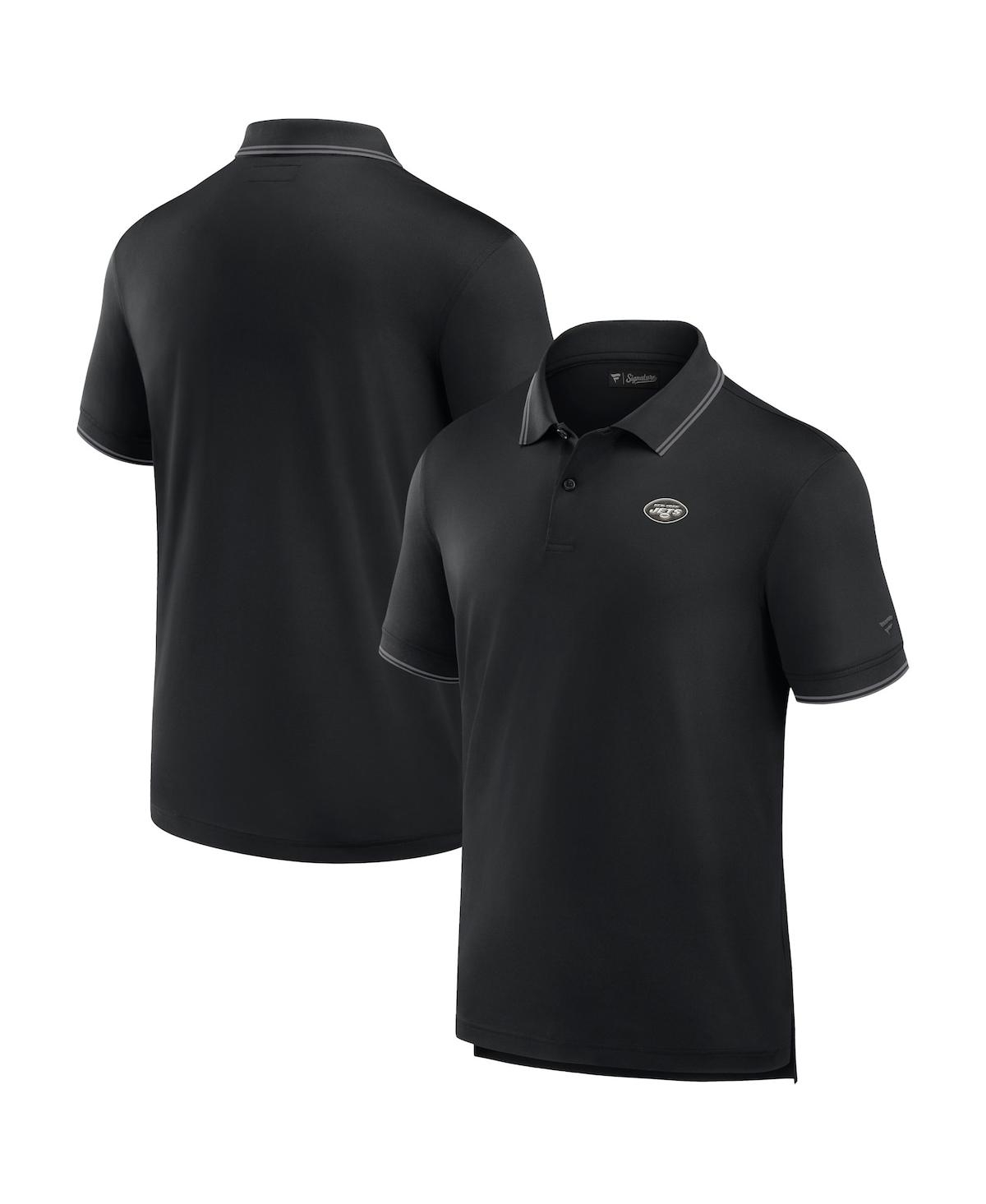 Men's Fanatics Signature Black New York Jets Pique Polo Shirt - Black