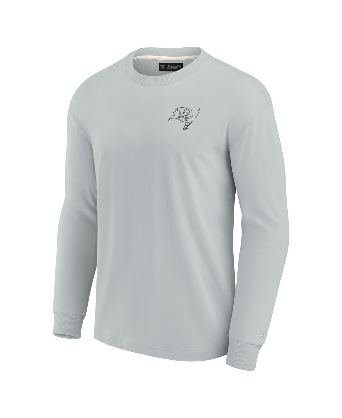 Fanatics Signature Men's And Women's  Gray Tampa Bay Buccaneers Super Soft Long Sleeve T-shirt In Gray