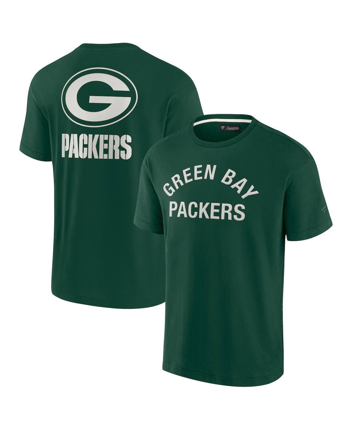 Men's and Women's Fanatics Signature Green Green Bay Packers Super Soft Short Sleeve T-shirt - Green