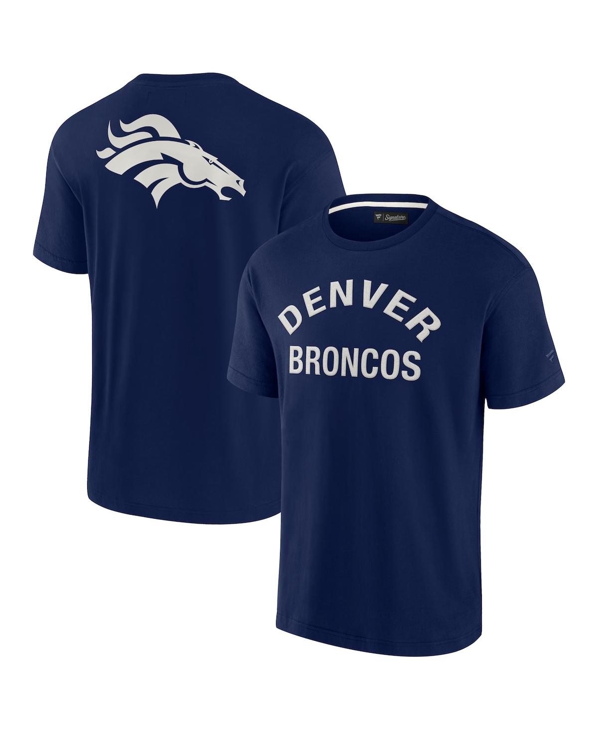 Shop Fanatics Signature Men's And Women's  Navy Denver Broncos Super Soft Short Sleeve T-shirt