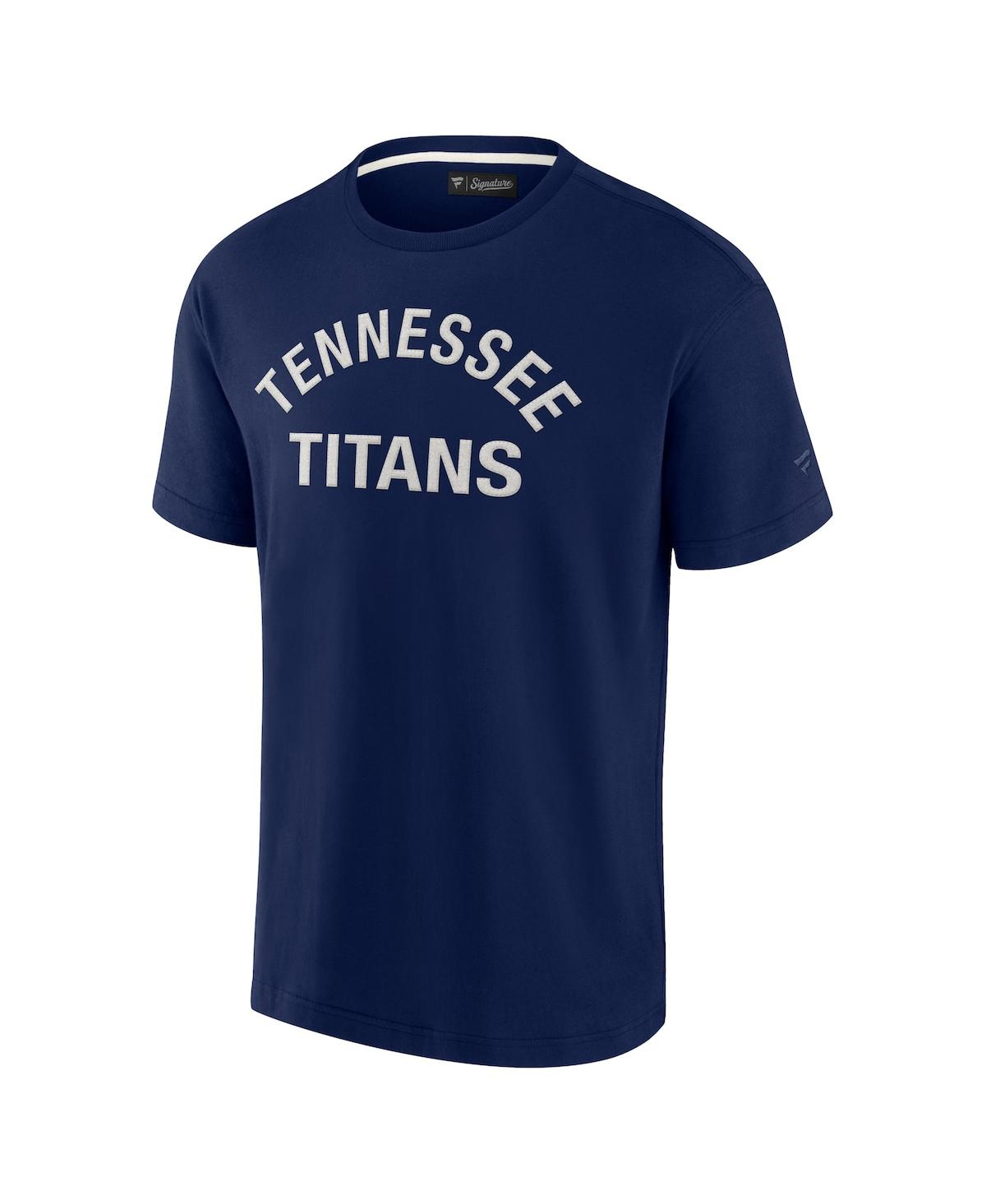 Shop Fanatics Signature Men's And Women's  Navy Tennessee Titans Super Soft Short Sleeve T-shirt