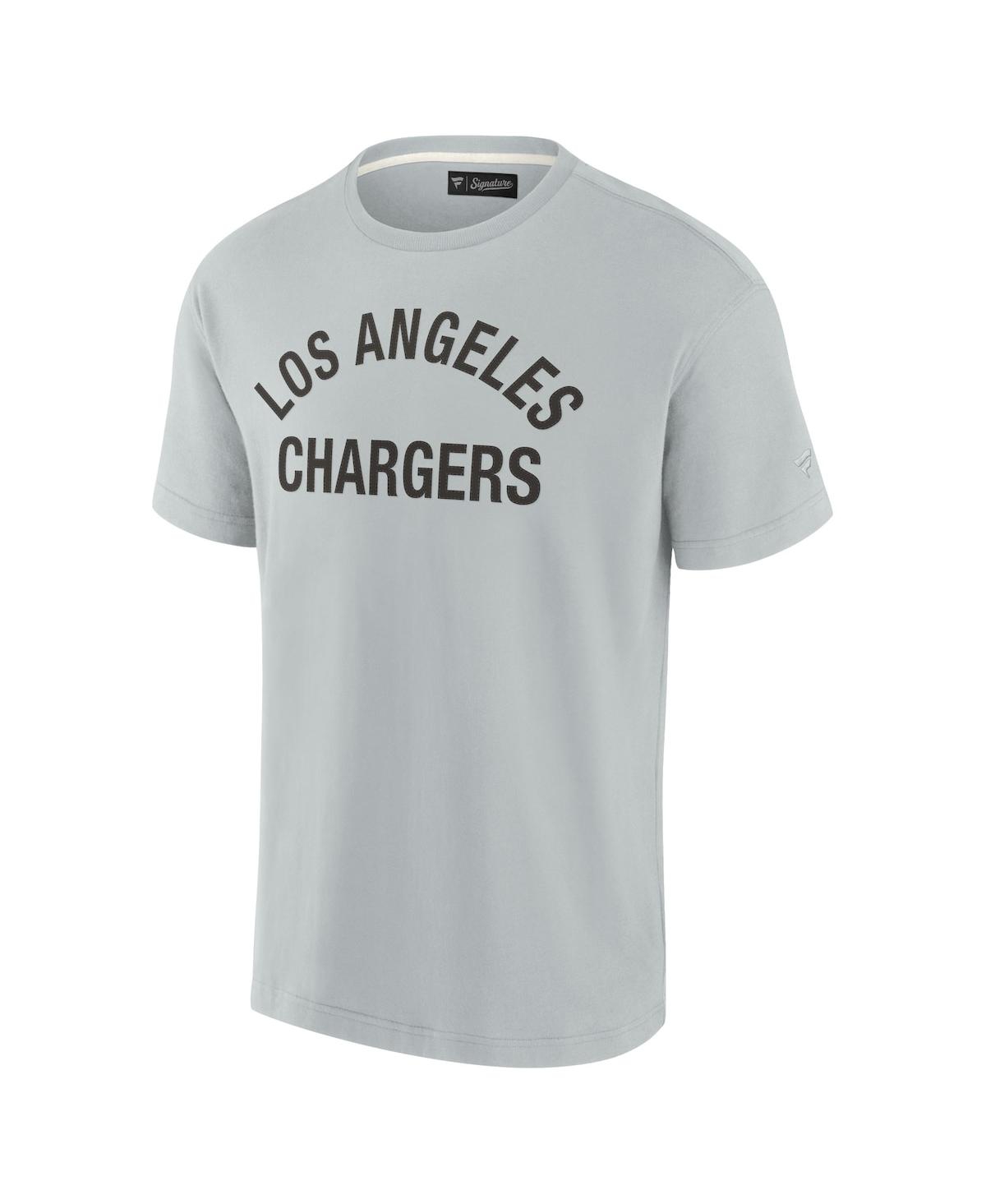 Fanatics Signature Men's And Women's  Gray Los Angeles Chargers Super Soft Short Sleeve T-shirt In Gray