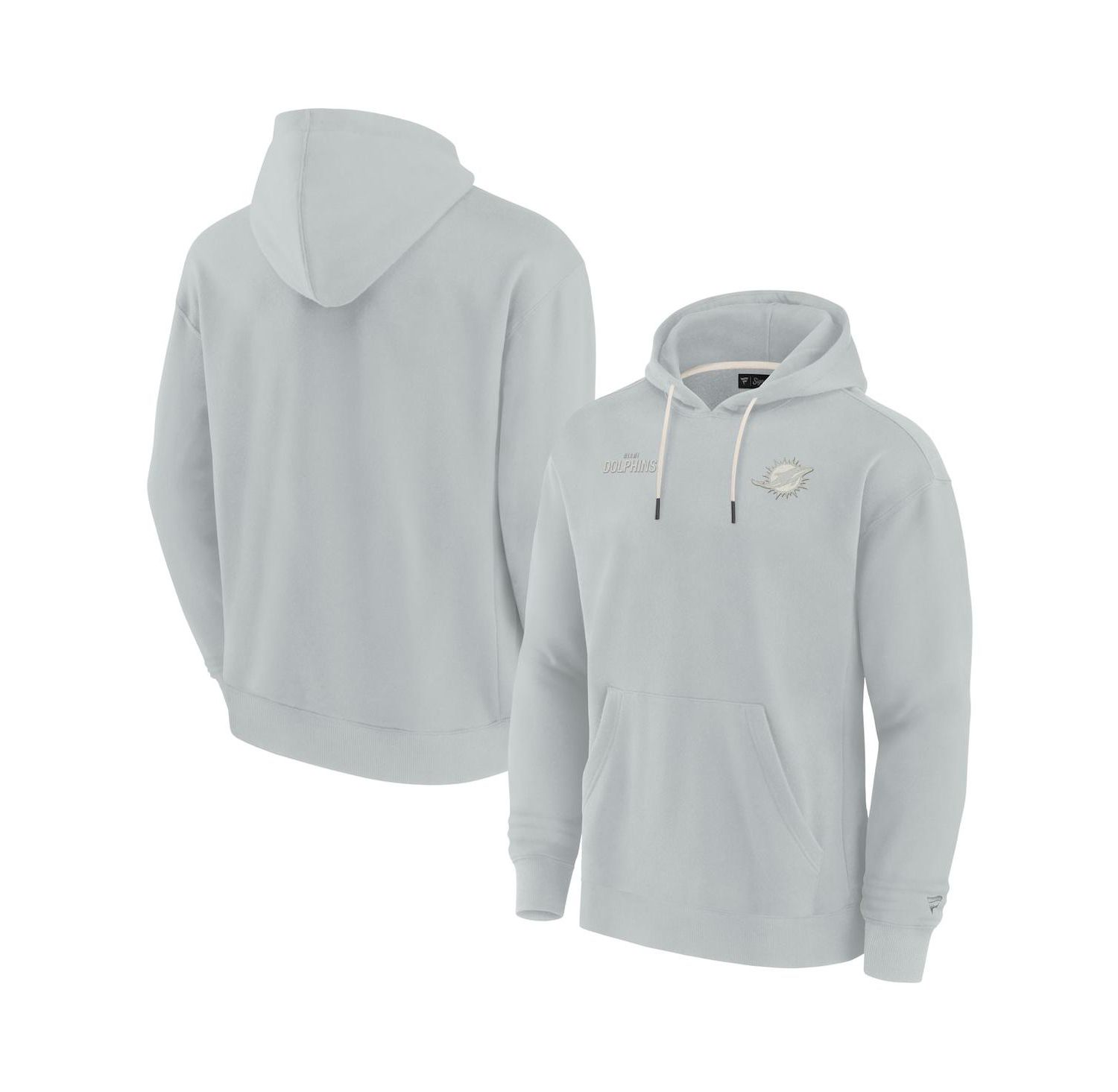 Men's and Women's Gray Miami Dolphins Super Soft Fleece Pullover Hoodie