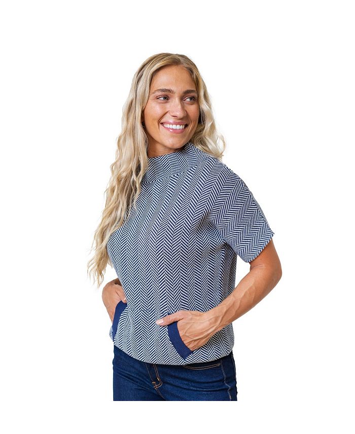 Hope & Henry Women's Short Sleeve Mock Neck Sweater Macy's