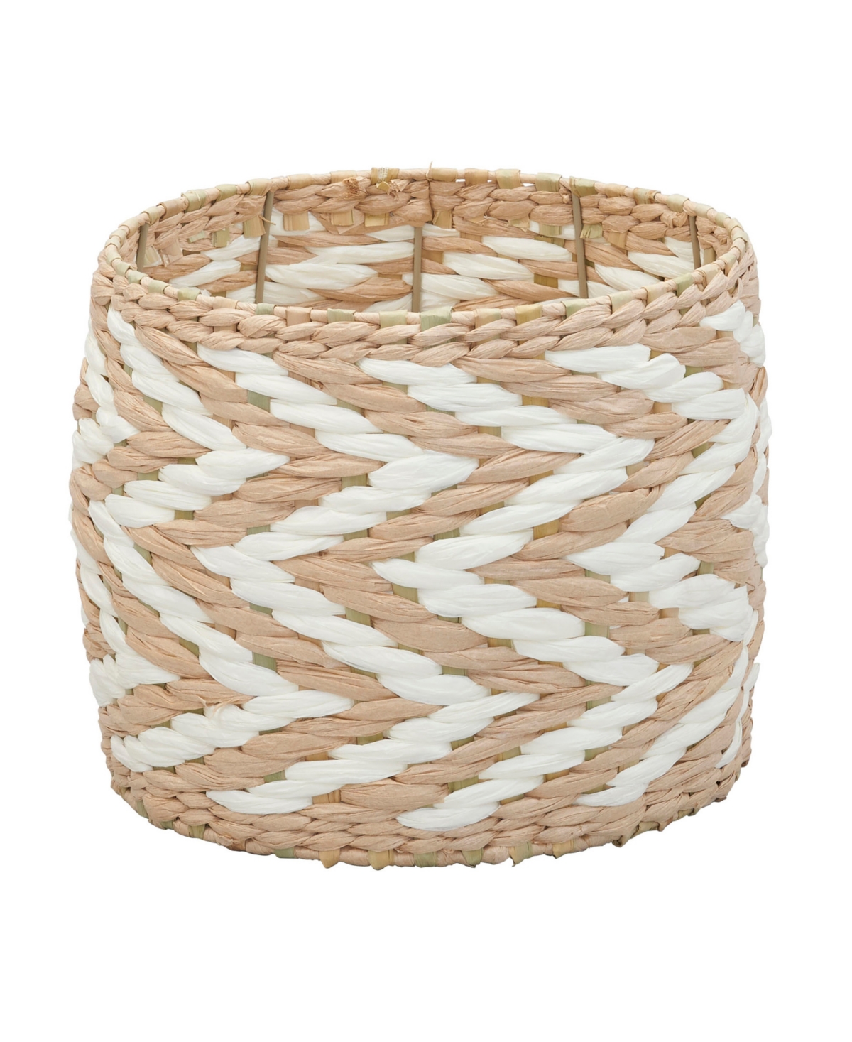 Household Essentials Zee Basket, Natural And White In Cream