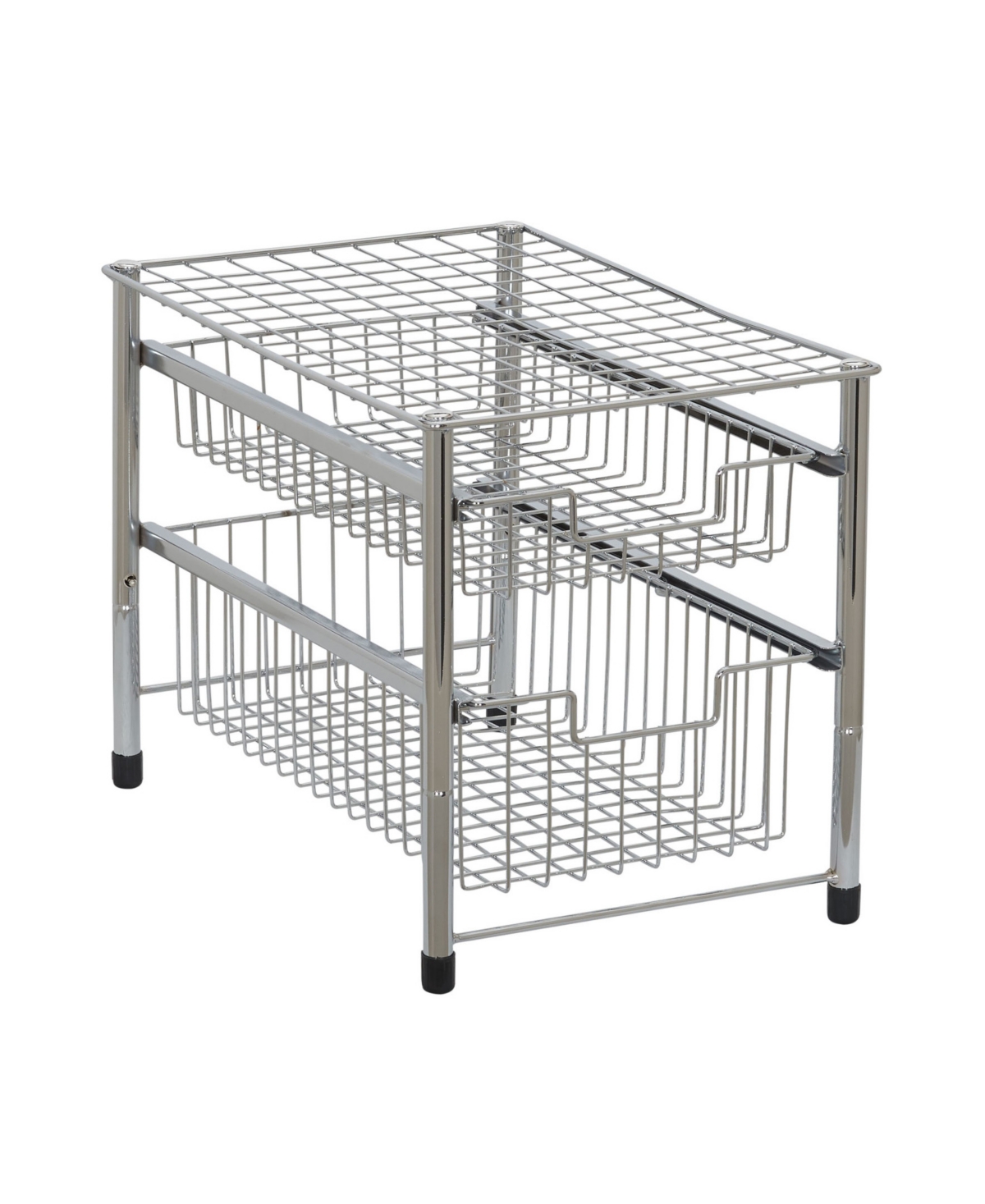 Household Essentials Double Pull Out Basket In Silver