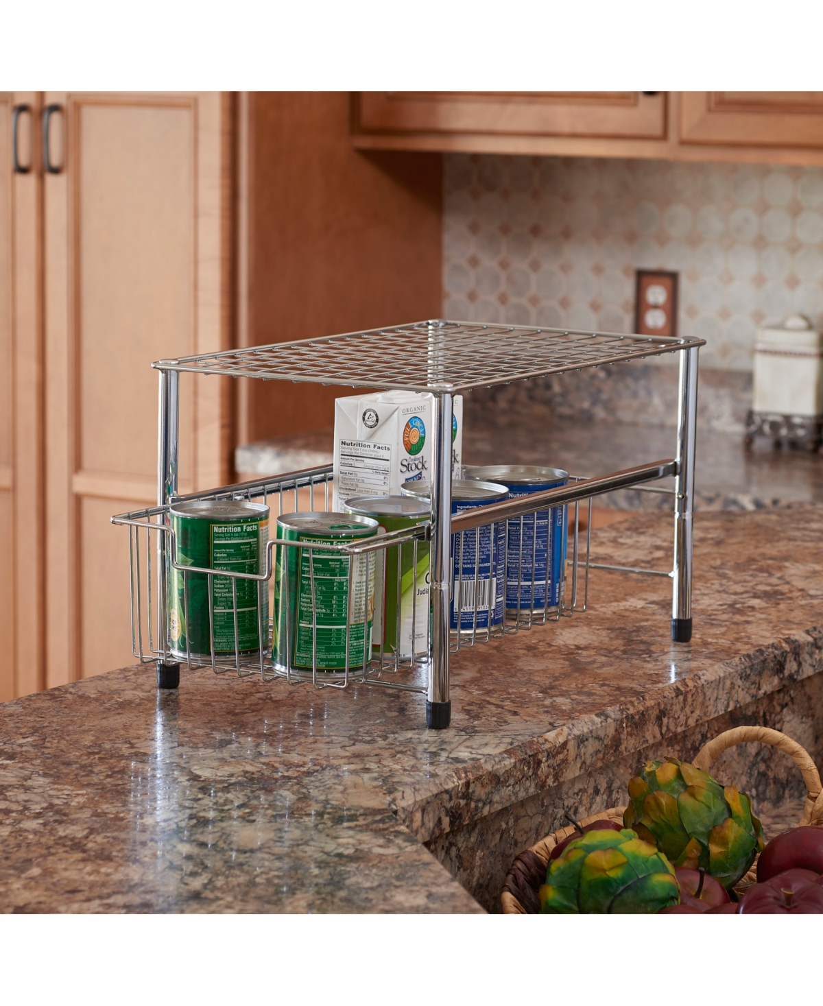 Shop Household Essentials Single Pull Out Basket In Silver