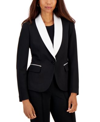 Kasper Petite One Button Colorblocked Blazer Macy s