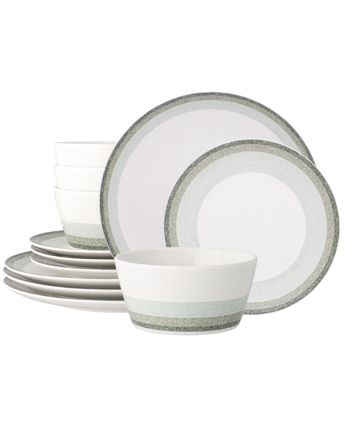Colorscapes Desert Layers 12 Piece Coupe Dinnerware Set - Navy