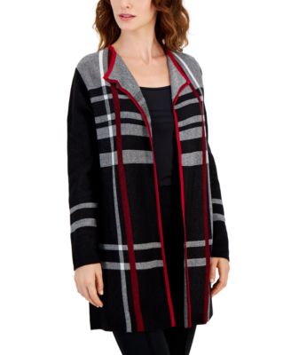 Plaid open front cardigan best sale