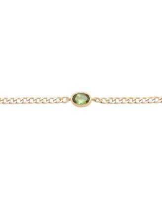 Green Tourmaline Curb Link Bracelet (1/2 ct. t.w.) in Gold Vermeil, Created for Macy's