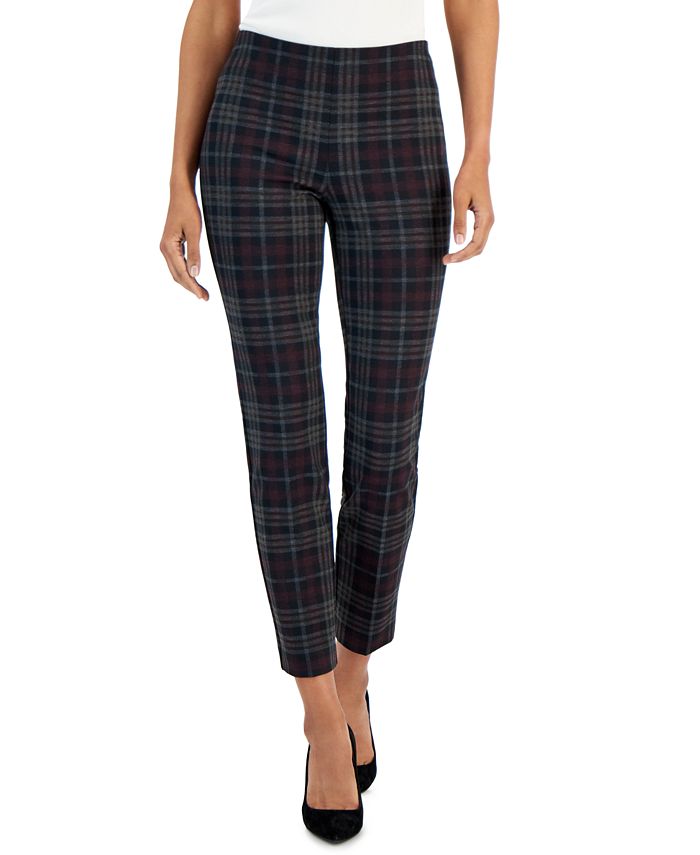 Anne Klein Women's Printed Hollywood Waist Pull-On Ankle Pants - Macy's