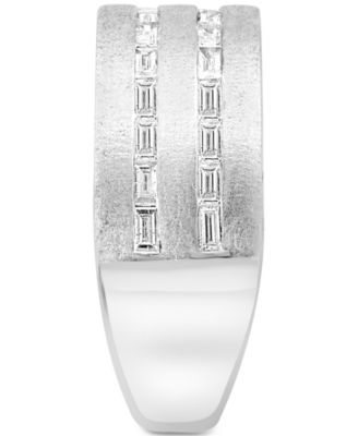 EFFY&reg; Diamond Baguette Double Row Statement Ring (1/2 ct. t.w.) in Sterling Silver