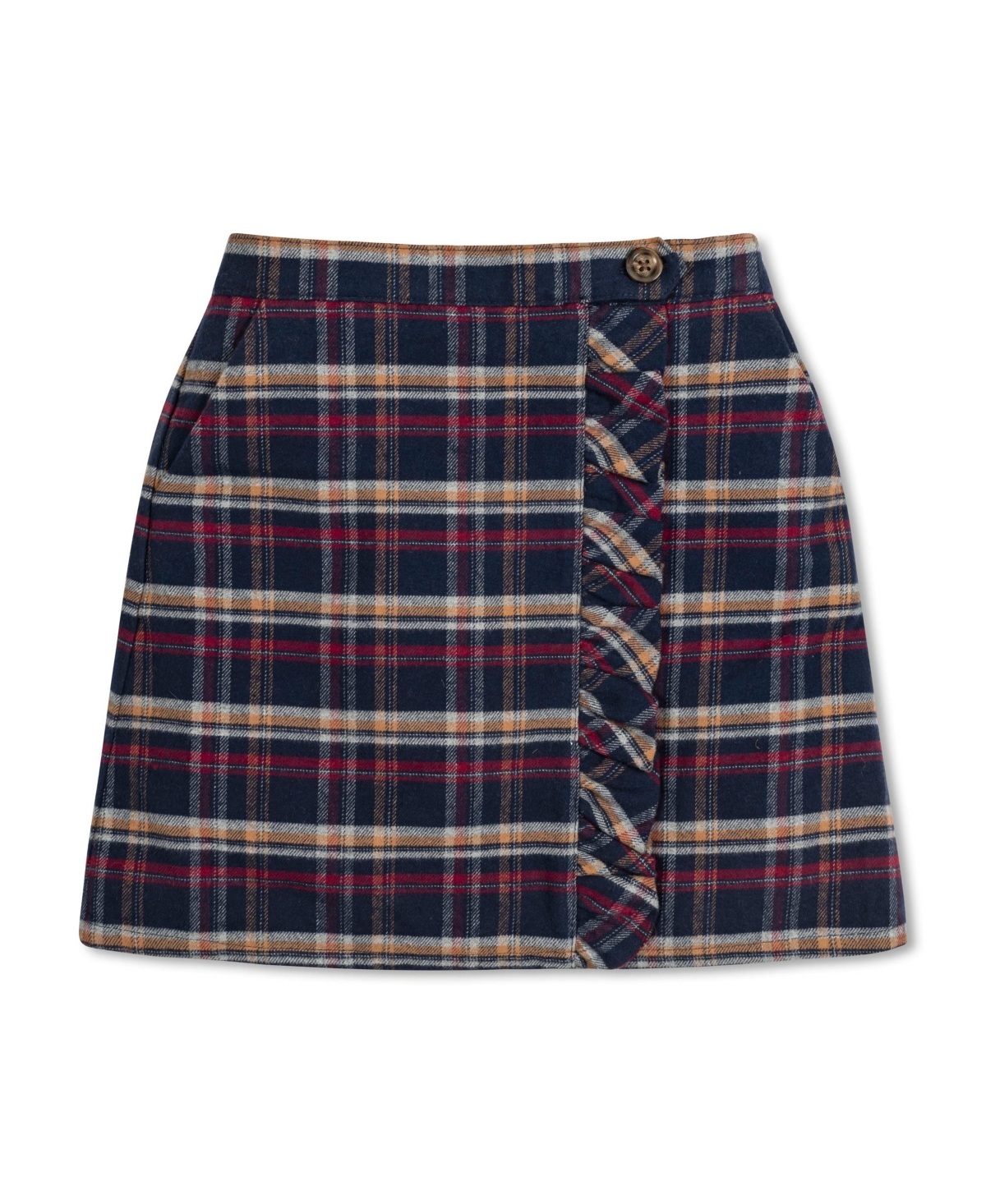 Hope & Henry Big Girls Flannel Pull-On Ruffle Skirt