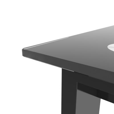 Tempered Glass Dining Table with Metal Legs