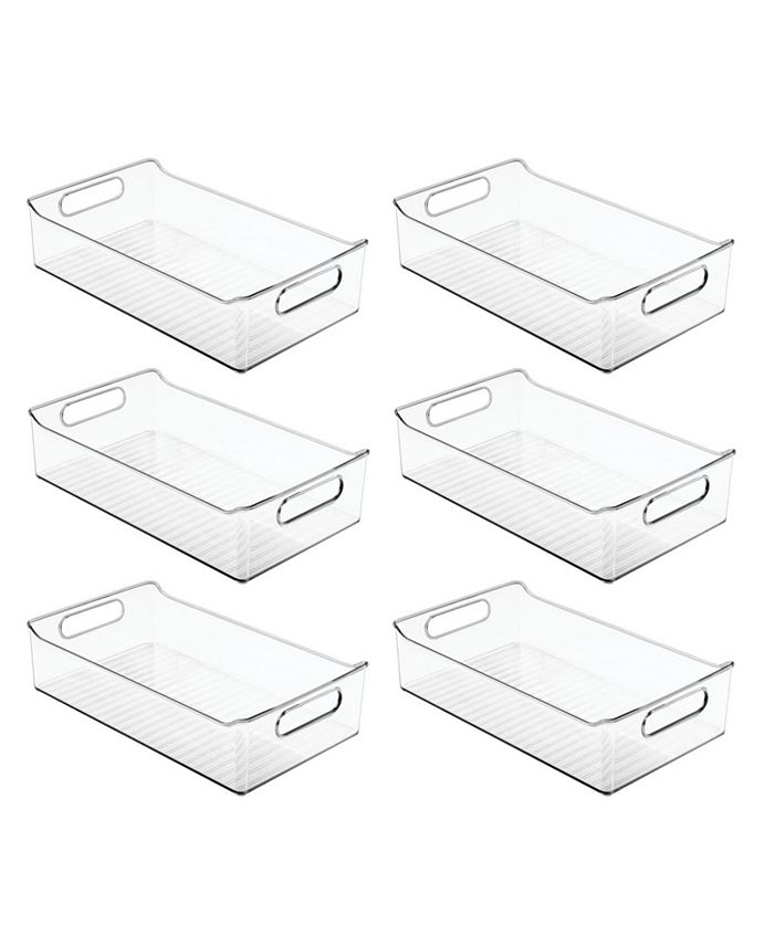 mDesign Small Plastic Nursery Storage Container Bin with Handles, 6