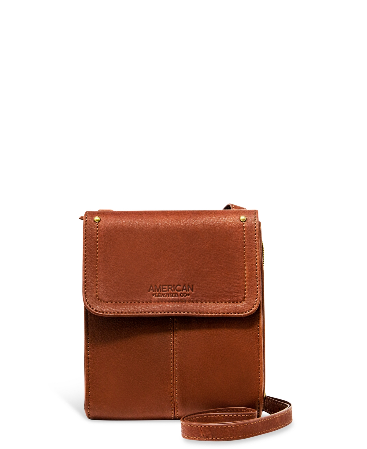 American Leather Co. Kansas Crossbody Bag In Brandy Smooth