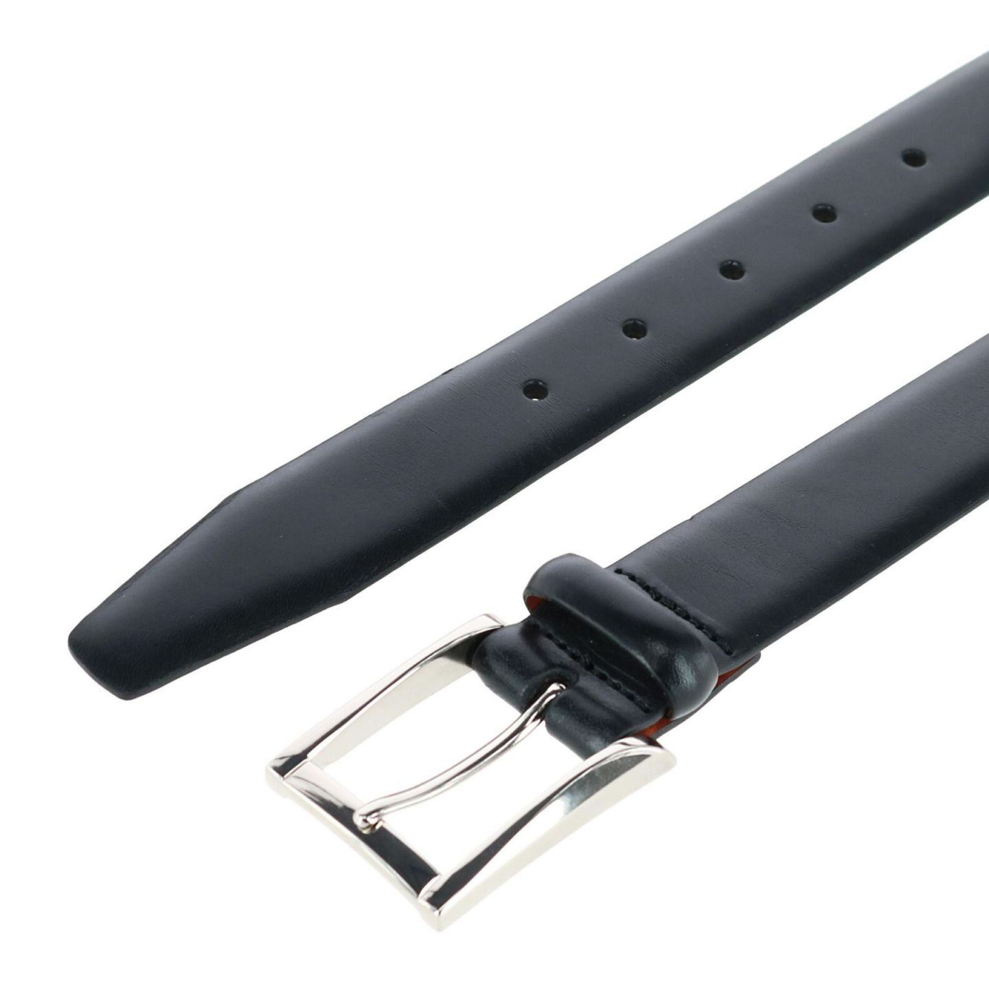 Мужской ремень TRAFALGAR Broderick 32mm Leather Dress Belt - Full Grain Leather, Classic Square Buckle, цвет: Чёрный — фото 9