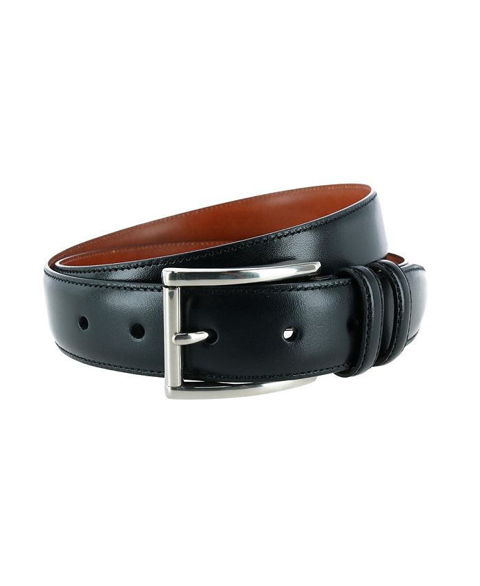 Trafalgar Lorenzo 32MM Dropped Edge Leather Dress Belt - Black main image 1