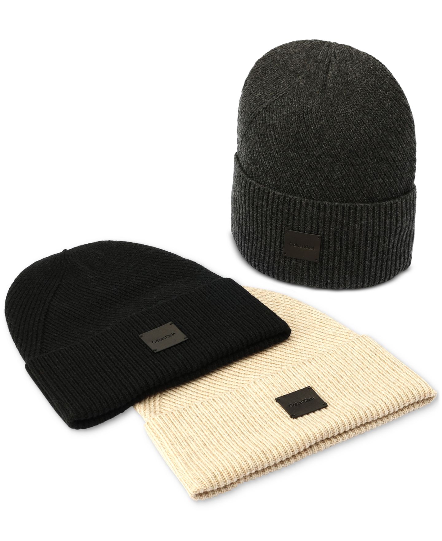 Мужская шапка Calvin Klein Side Transfer Cuff Beanie, цвет: Чёрный — фото 4