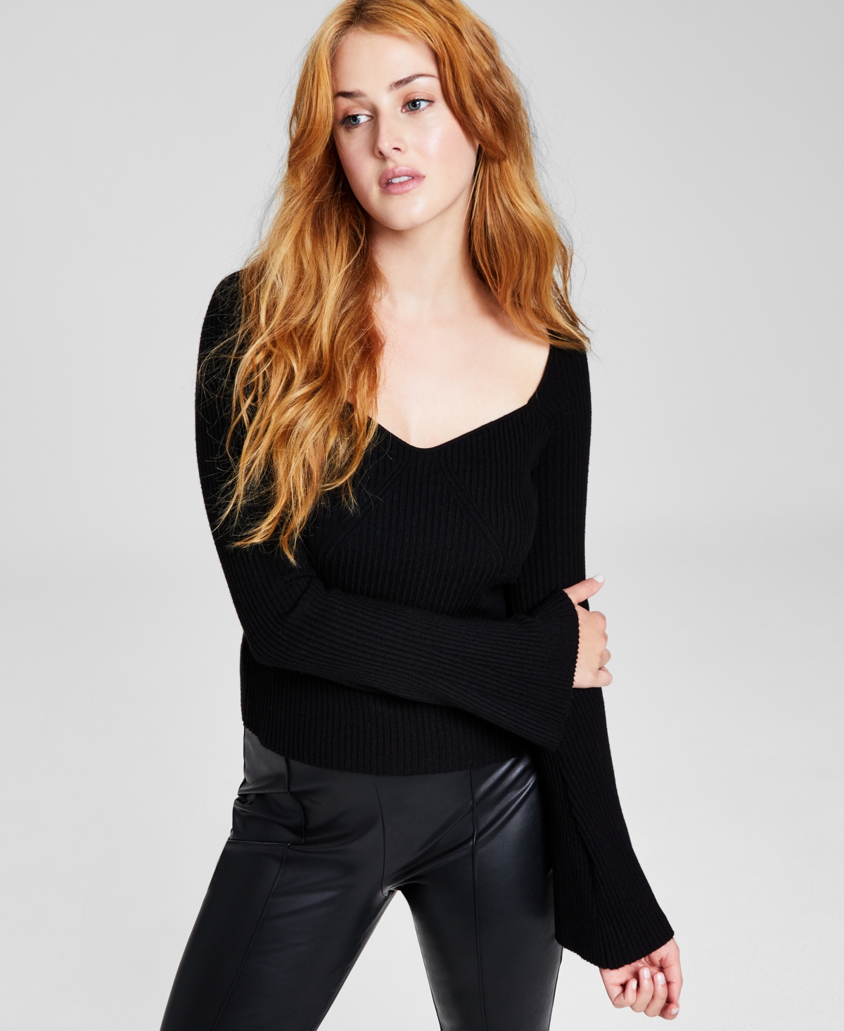 And Now This Women's Sweetheart-neck Sweater In Black