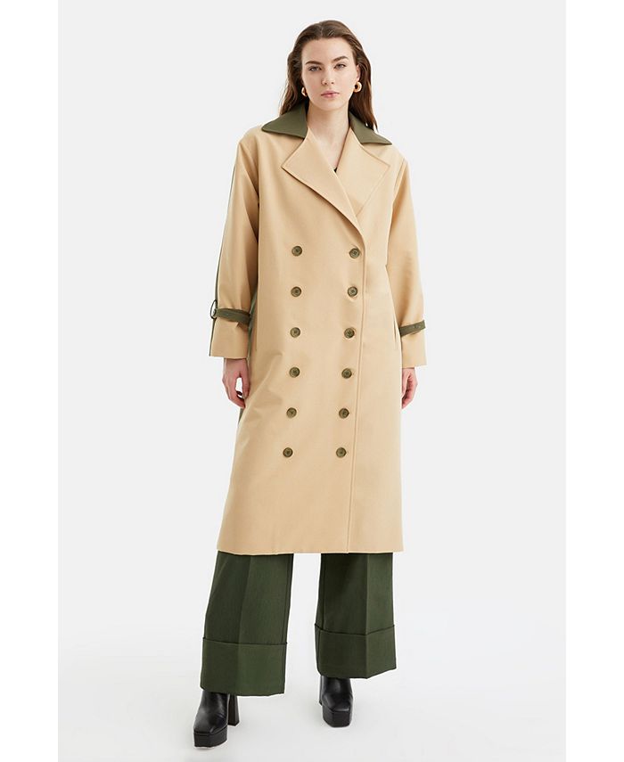 Lapel collar trench discount coat