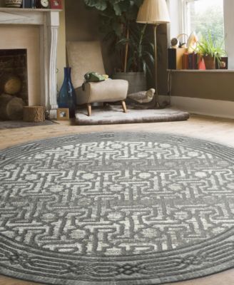 Davide 1231 5'3" x 5'3" Round Area Rug