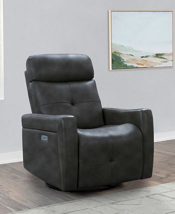 Abbyson rochester leather 2025 power swivel glider recliner
