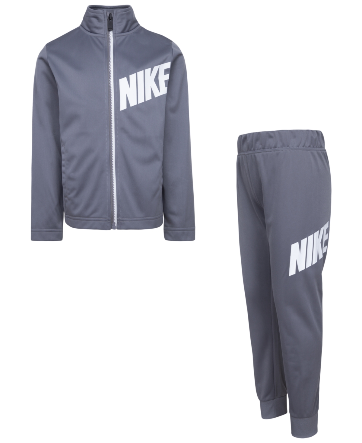 Nike Kids' Little Boys Core Full-zip Jacket And Pants, 2 Piece Set In Platinum