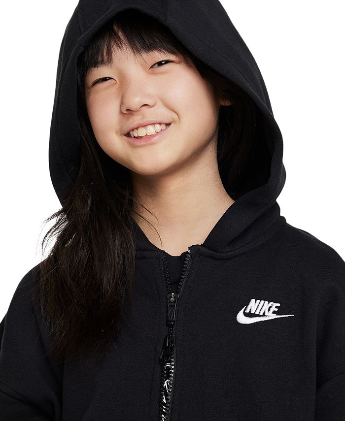 Nike Sportswear Girls' Club Fleece Oversized Full-Zip Hoodie - Macy's